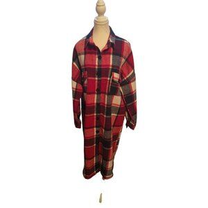 Womens Long Plaid Shacket Jacket Casual Fashion Lapel Button Down Long XL